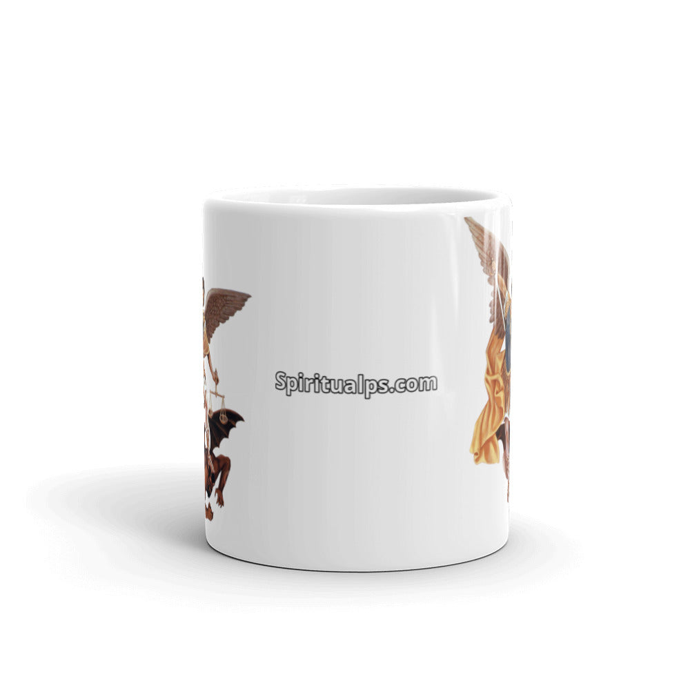 Archangel Michael/San Miguel White glossy mug