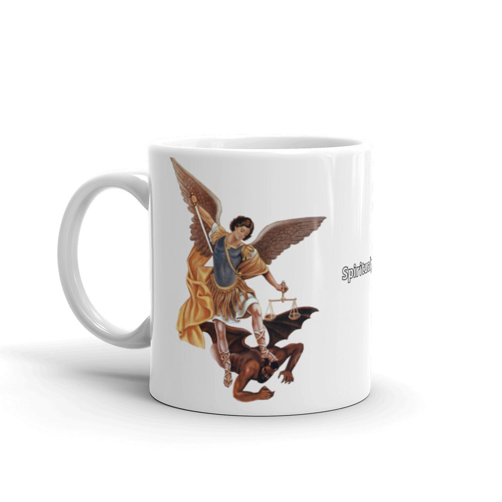 Archangel Michael/San Miguel White glossy mug