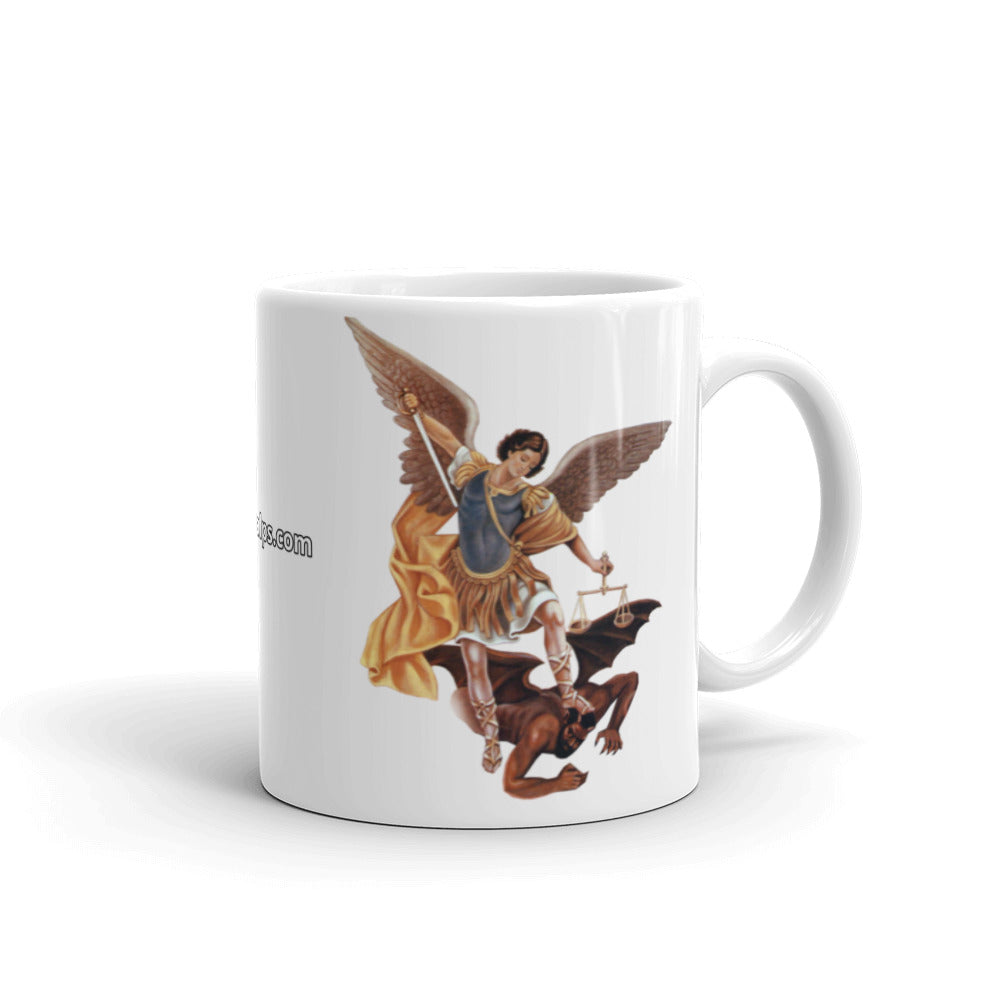 Archangel Michael/San Miguel White glossy mug