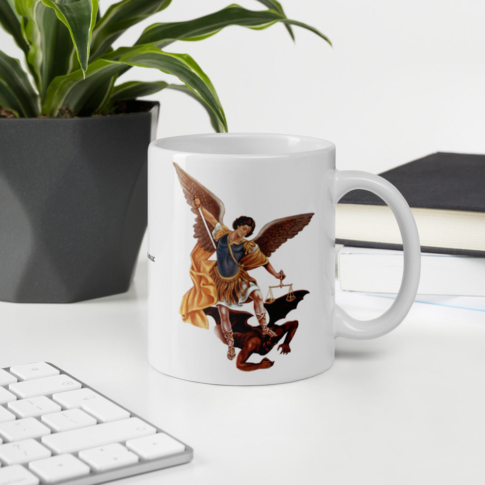 Archangel Michael/San Miguel White glossy mug