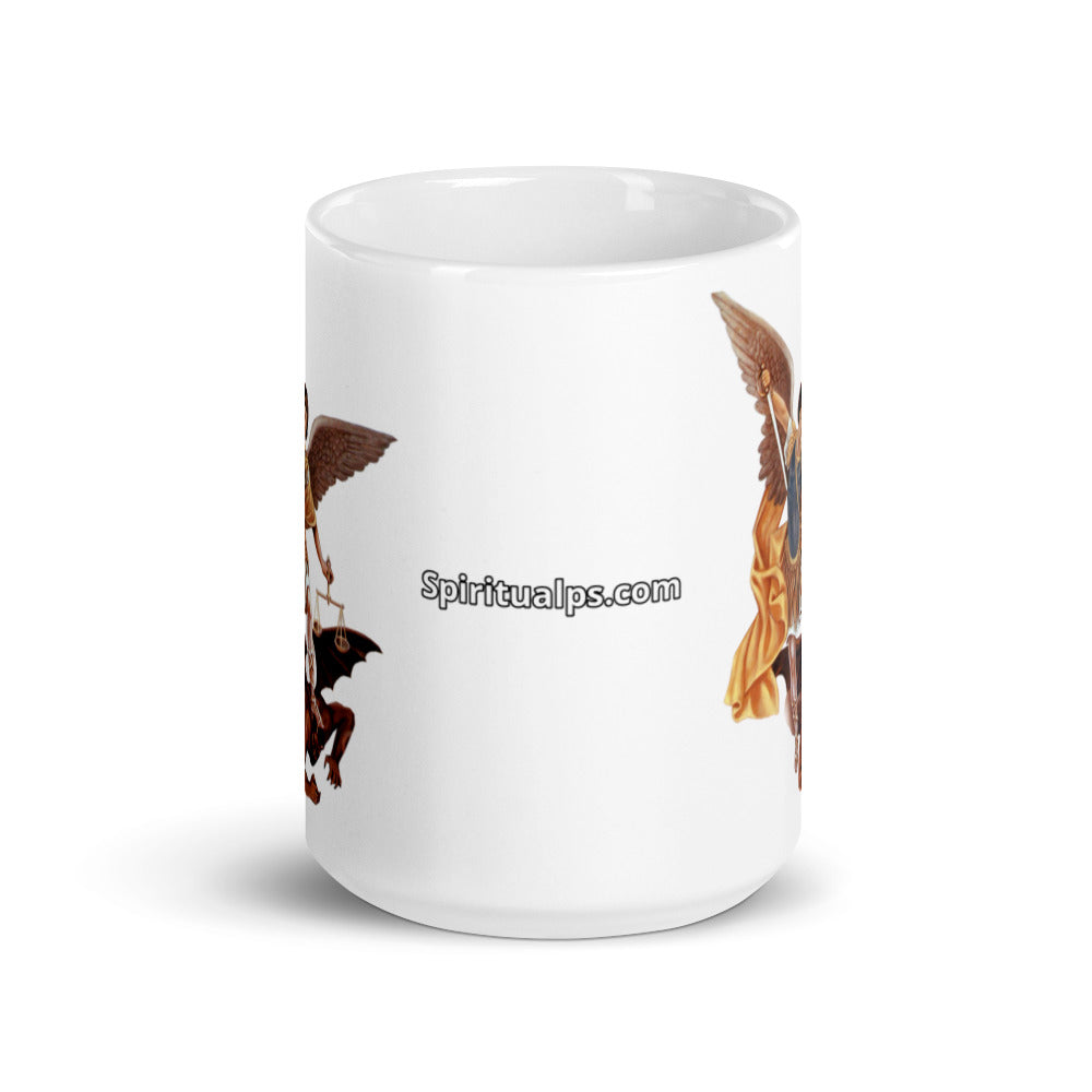 Archangel Michael/San Miguel White glossy mug