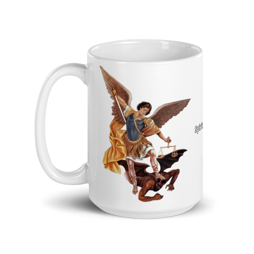 Archangel Michael/San Miguel White glossy mug