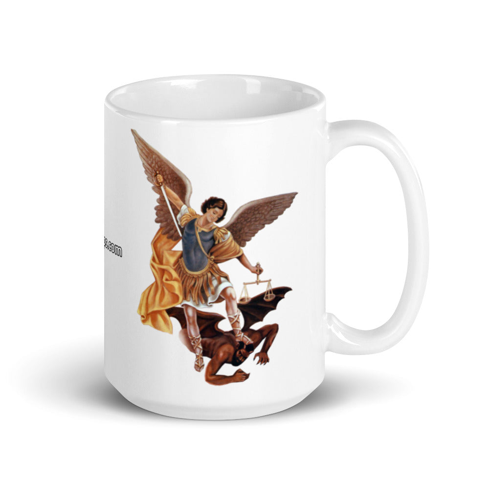 Archangel Michael/San Miguel White glossy mug